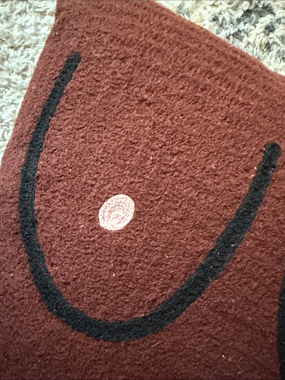 Boobie Pillow - Brown Boob With Pink Pillow Cover + Pillow - Picture 6 of 11